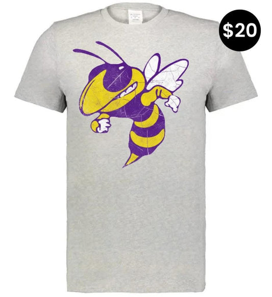 Grundy County Vintage Yellowjacket Tee in Heather Gray
