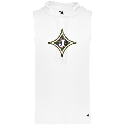 Jasper Camo Star Sleeveless Hoodie - White