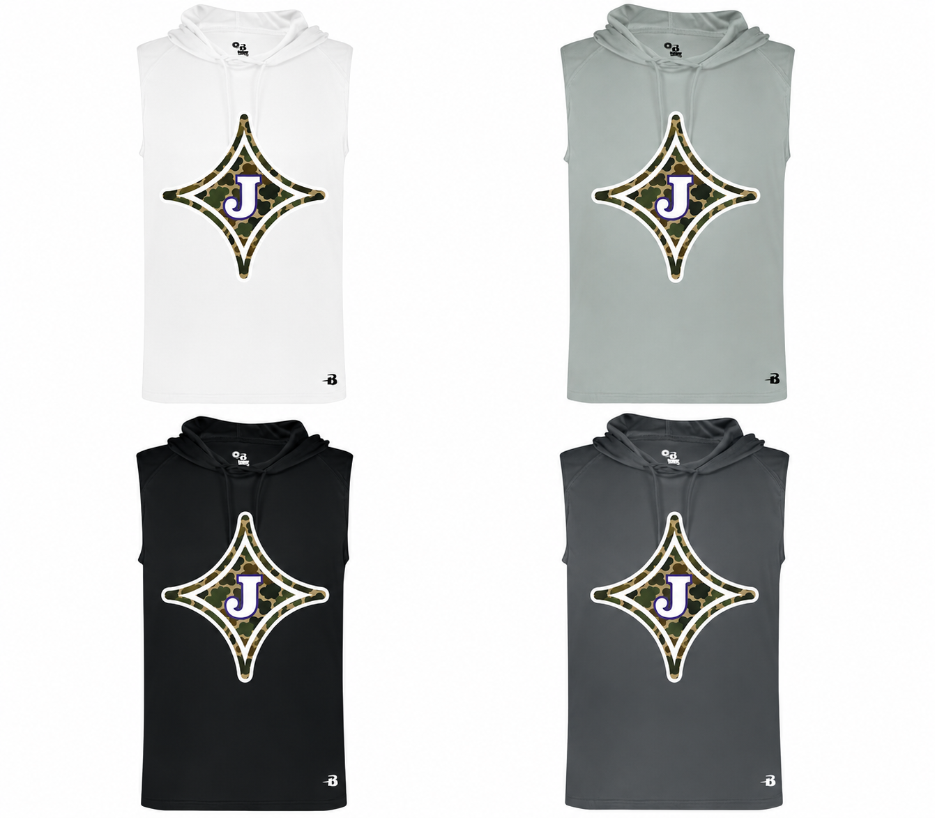 Jasper Camo Star Sleeveless Hoodie - Color Preview