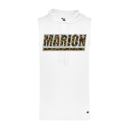 Marion Duck Camo Sleeveless Hoodie - White
