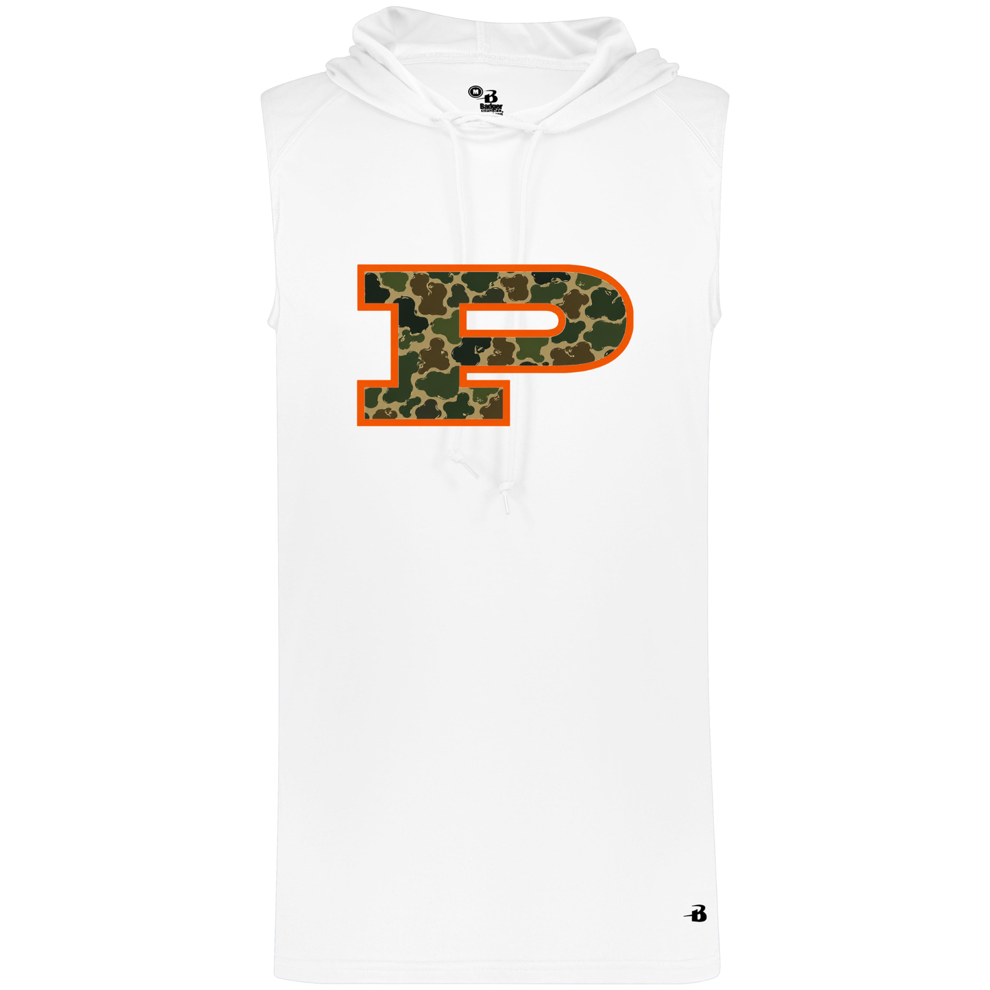 South Pittsburg Camo P Sleeveless Hoodie - White