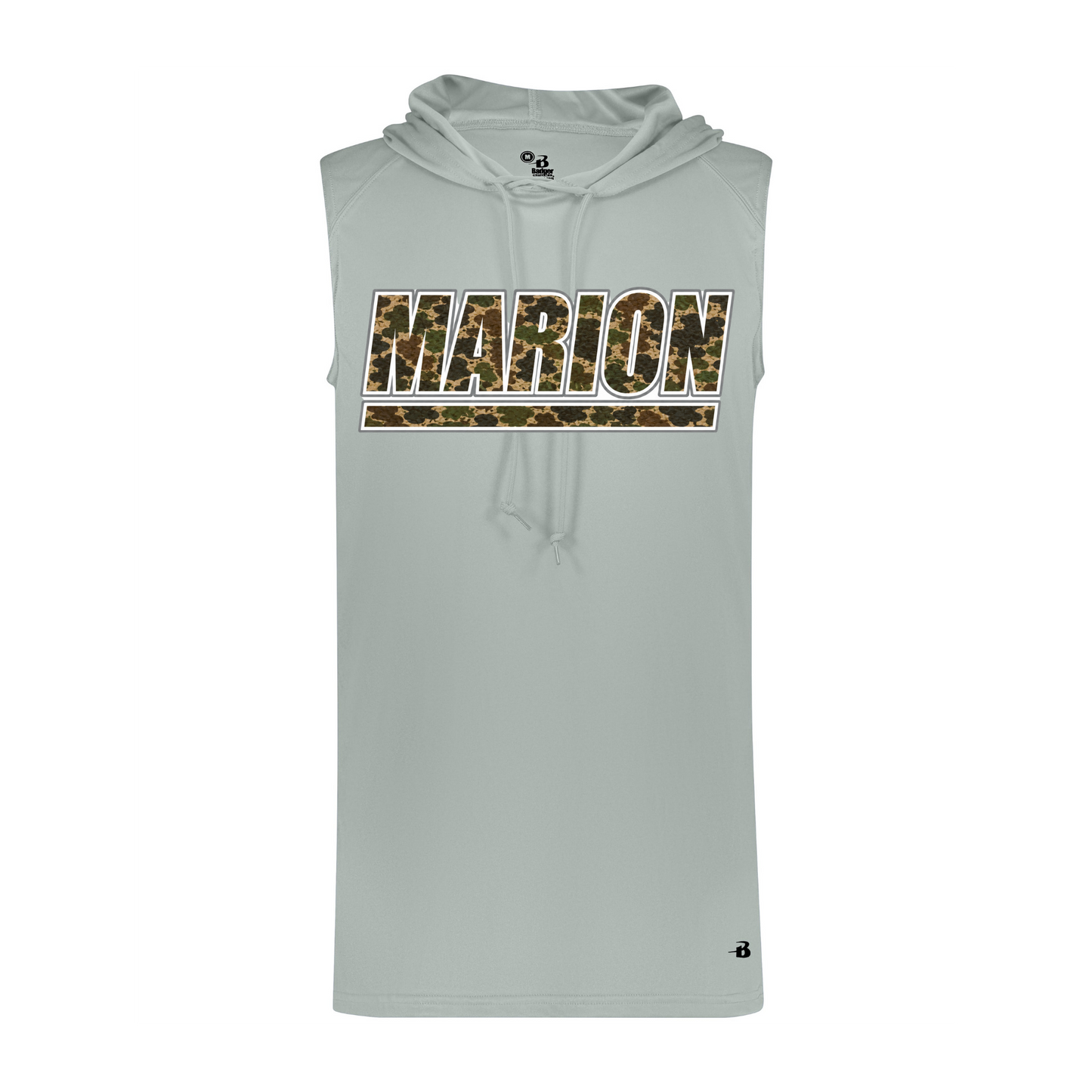 Marion Duck Camo Sleeveless Hoodie - Silver