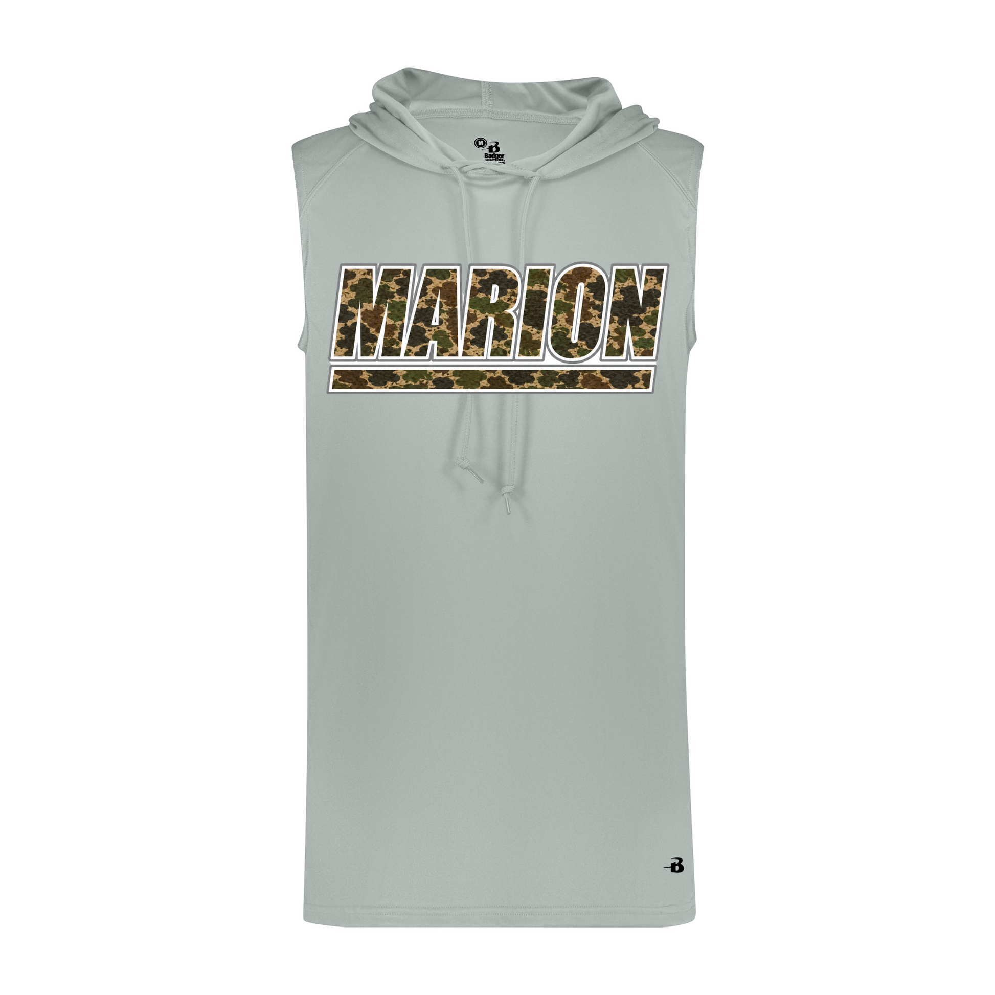 Marion Duck Camo Sleeveless Hoodie - Silver