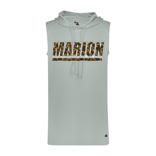 Marion Duck Camo Sleeveless Hoodie - Silver