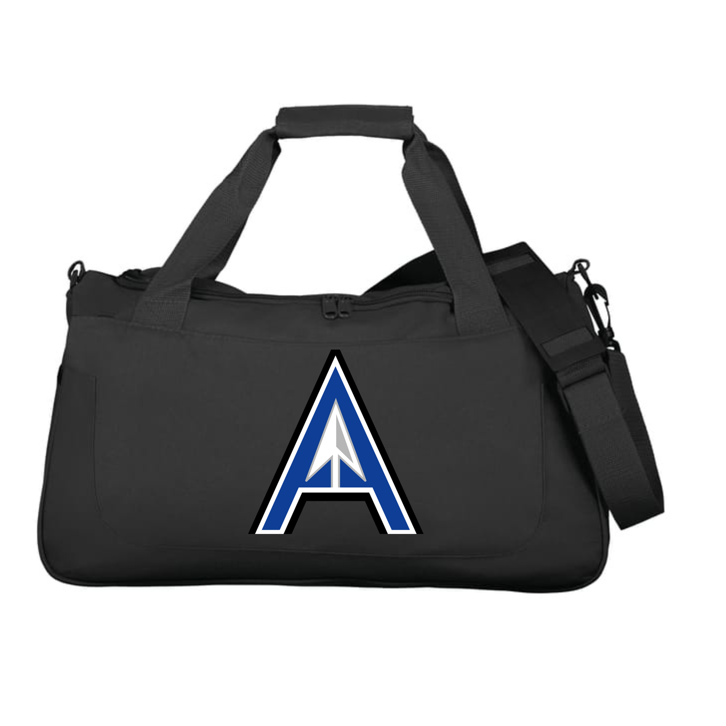 Kimball Christian A Duffel Bag - Black with Blue A Arrow logo