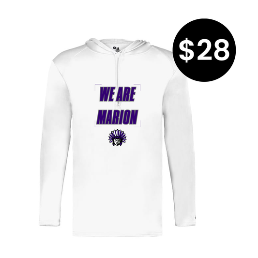 We Are Marion Hooded Long Sleeve Shirt in white
