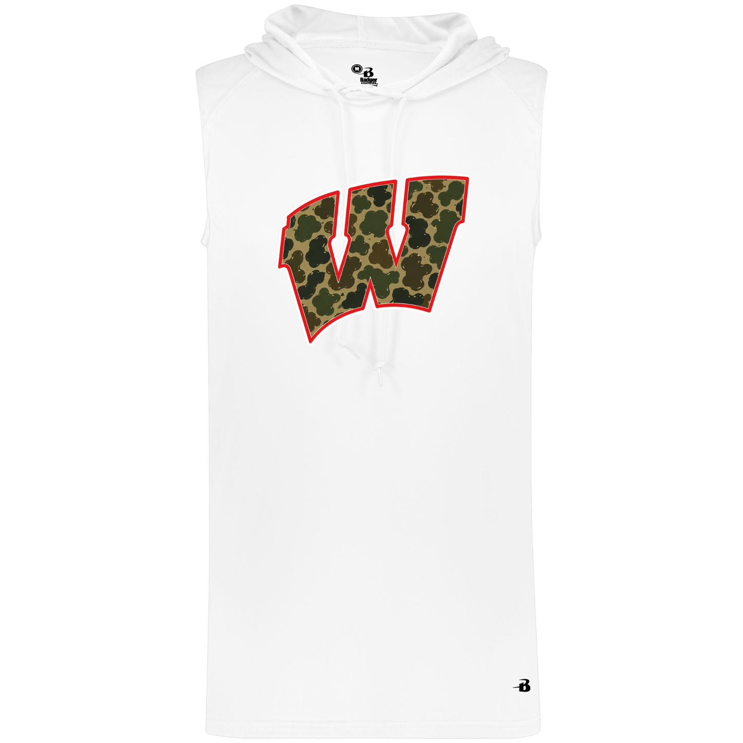 Whitwell Camo W Sleeveless Hoodie - White